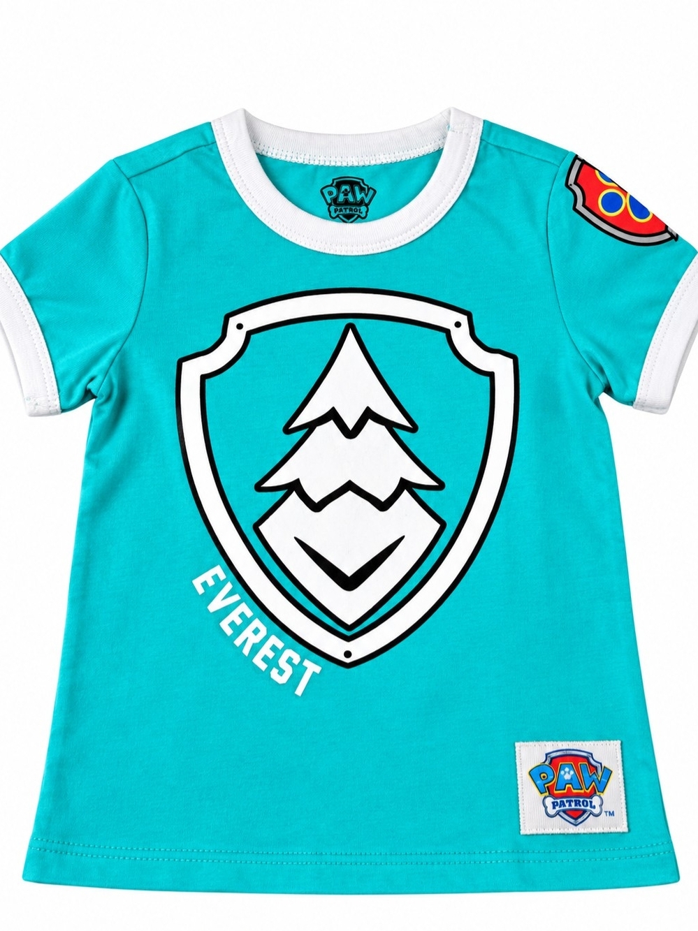 Paw Patrol Everest Badge Tee - Aqua with White Trim